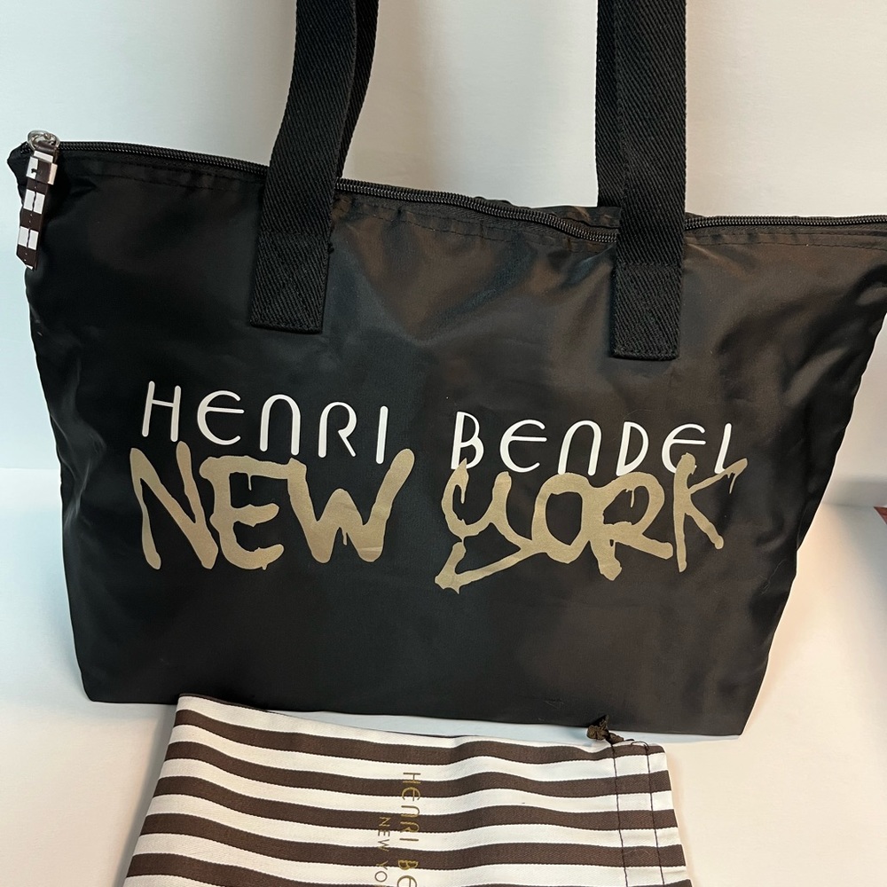 Henri Bendel Nylon Graffiti Logo Tote